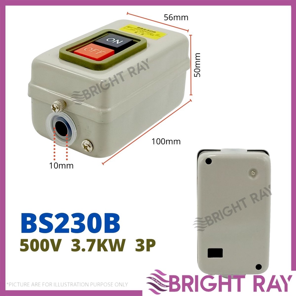 BS216B / BS230B Power Control Push Button Switch Three-Phase Motor ...