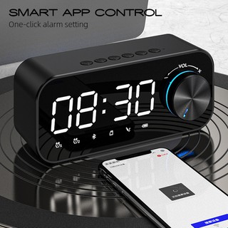 Bluetooth Speaker Wireless with Thermometer Alarm Clock LED HiFi Super ...