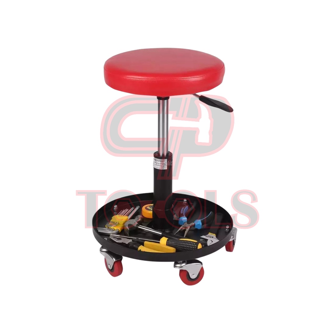 Adjustable Garage Workshop Chair stool Round Rolling Workshop Stool C/W ...