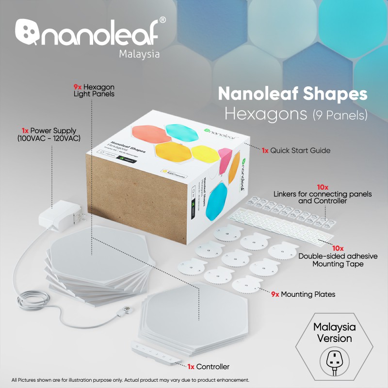 Nanoleaf Shapes Hexagon Starter Kit (9 Panels) | Shopee Malaysia