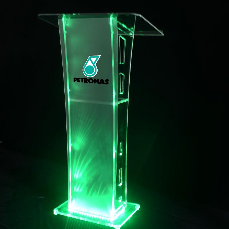 115cm*60cm*40cm Acrylic Rostrum LED Light Rostrum Lecterns Stainless