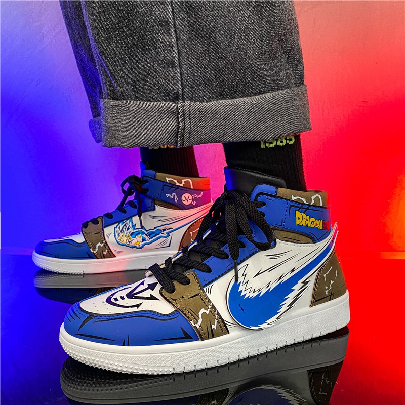 READY STOCK WDOU Fashion Men Sneakers Dragon Ball Anime High Top Shoes Outdoor Comfortable Breathable Casual Sneaker Shoes Durable Man Lace Up Tide