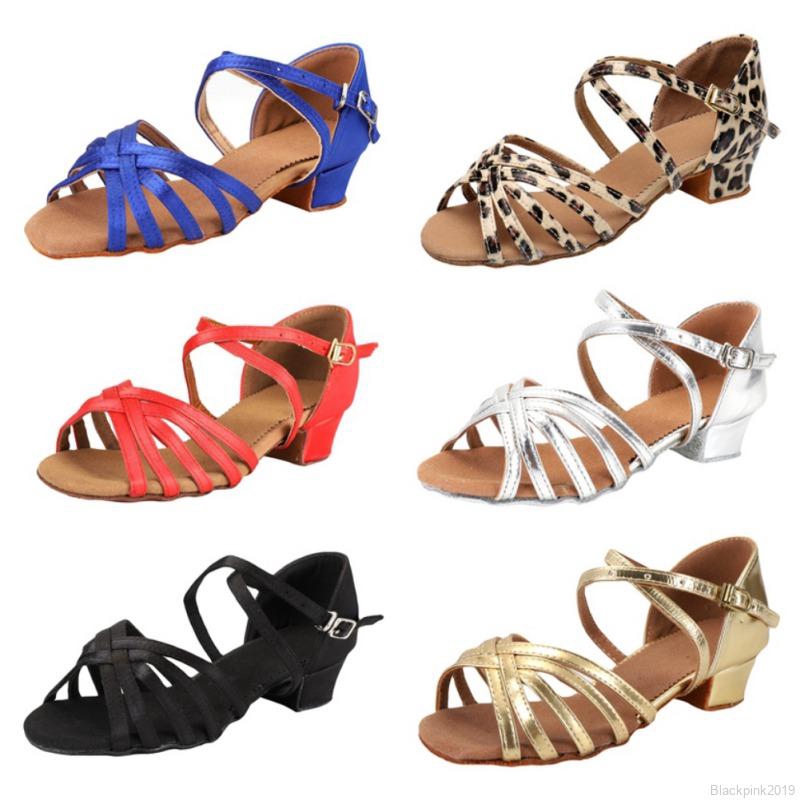 Girls Children Latin Dance Shoes SoftSoled Children Kids Low Heels