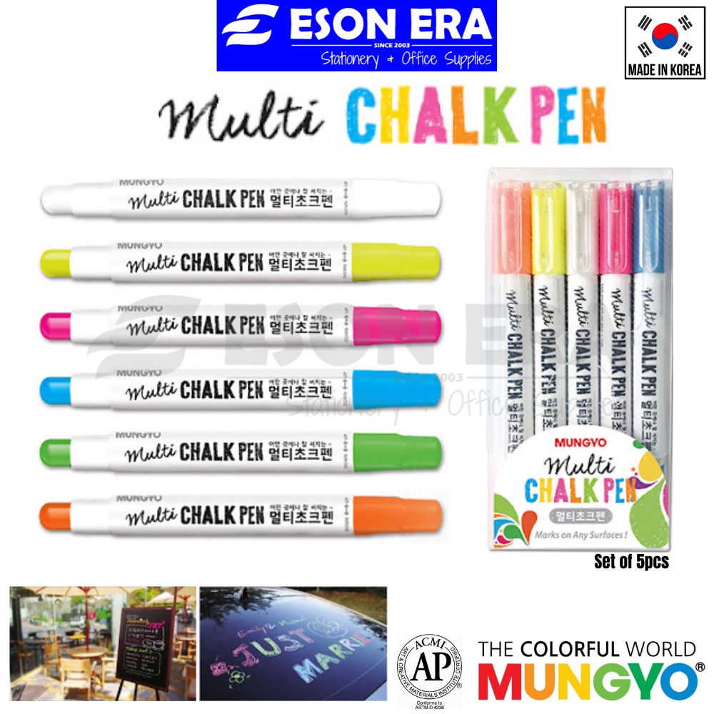 Mungyo Board Glass Multi Chalk Pen-White 