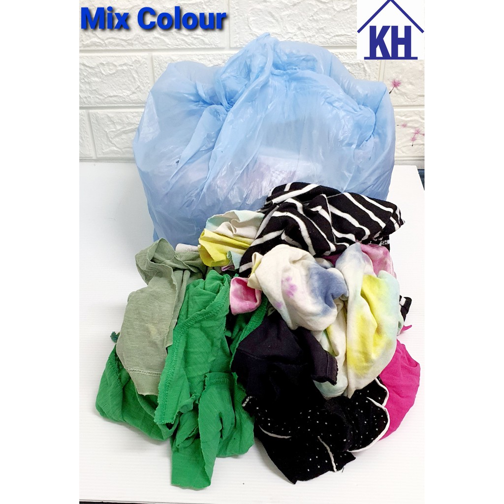 2Kg Loose Cotton Rag , Cotton Absorb Water/ Kain Buruk, Kain Lap, Kain ...