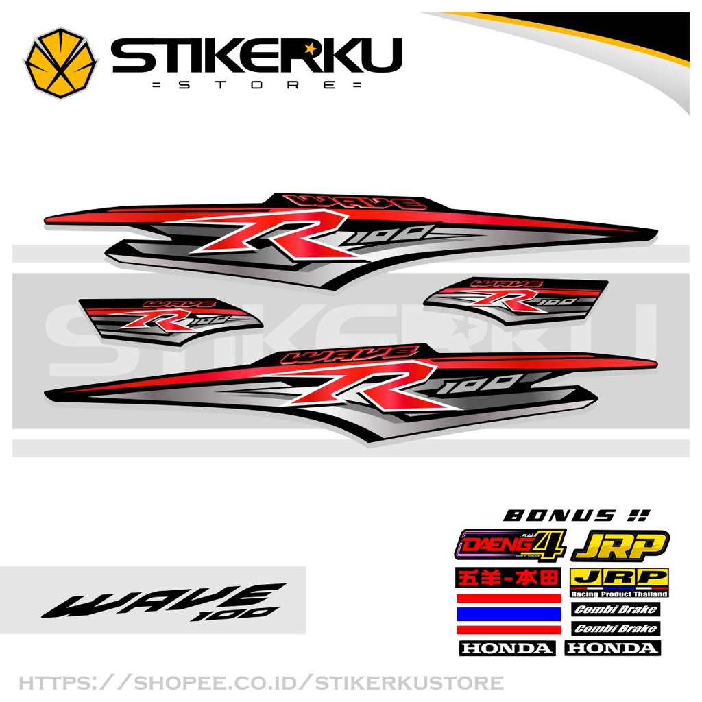 STRIPING SUPRA FIT NEW WAVE 110 R STICKER/ STOCK DECAL WAVE 100 STICKER ...