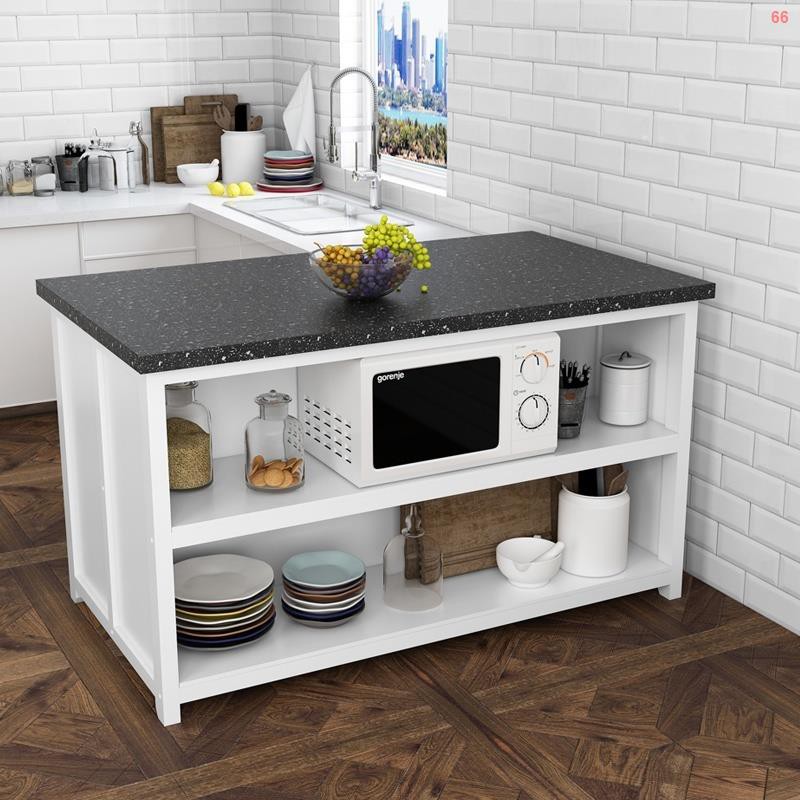 Marble practical kitchen bar, open cabinet, island counter, storage ...