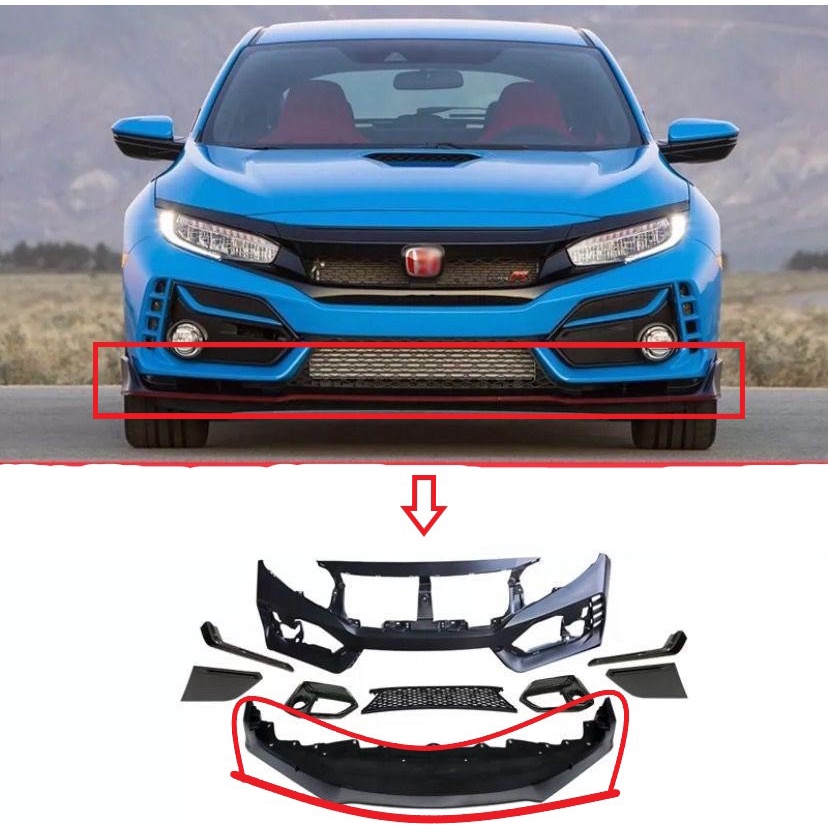HONDA CIVIC FC TYPE R FRONT LIP DIFFUSER V2 CARBON LOOK Shopee Malaysia