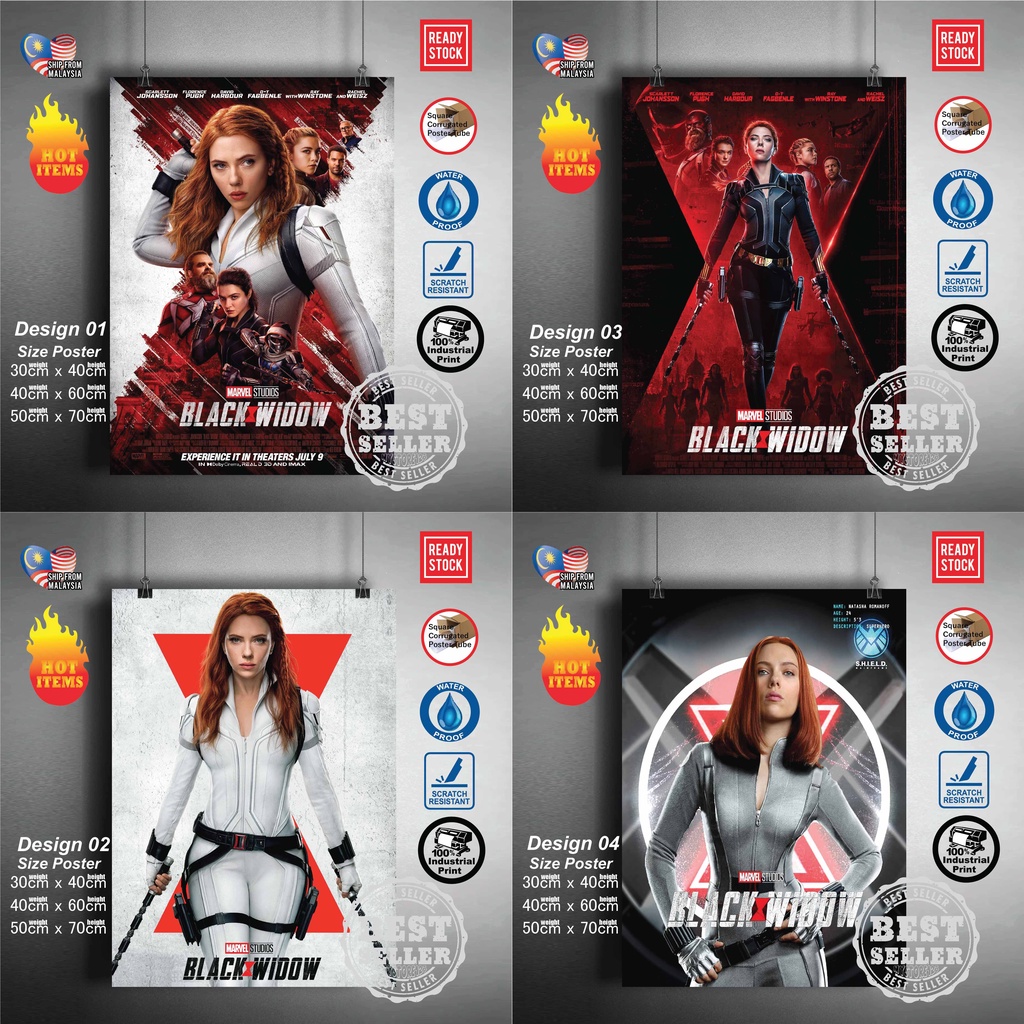 (READY STOCK) black widow Marvel Poster The Avengers iron Man Spider ...