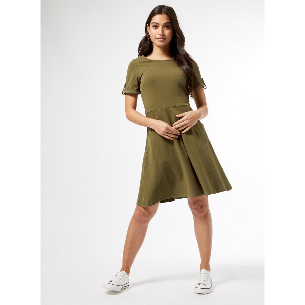 DP Petite Khaki Jersey Skater T Shirt Dress Green Dorothy Perkins Womens Size 14 Shopee Malaysia