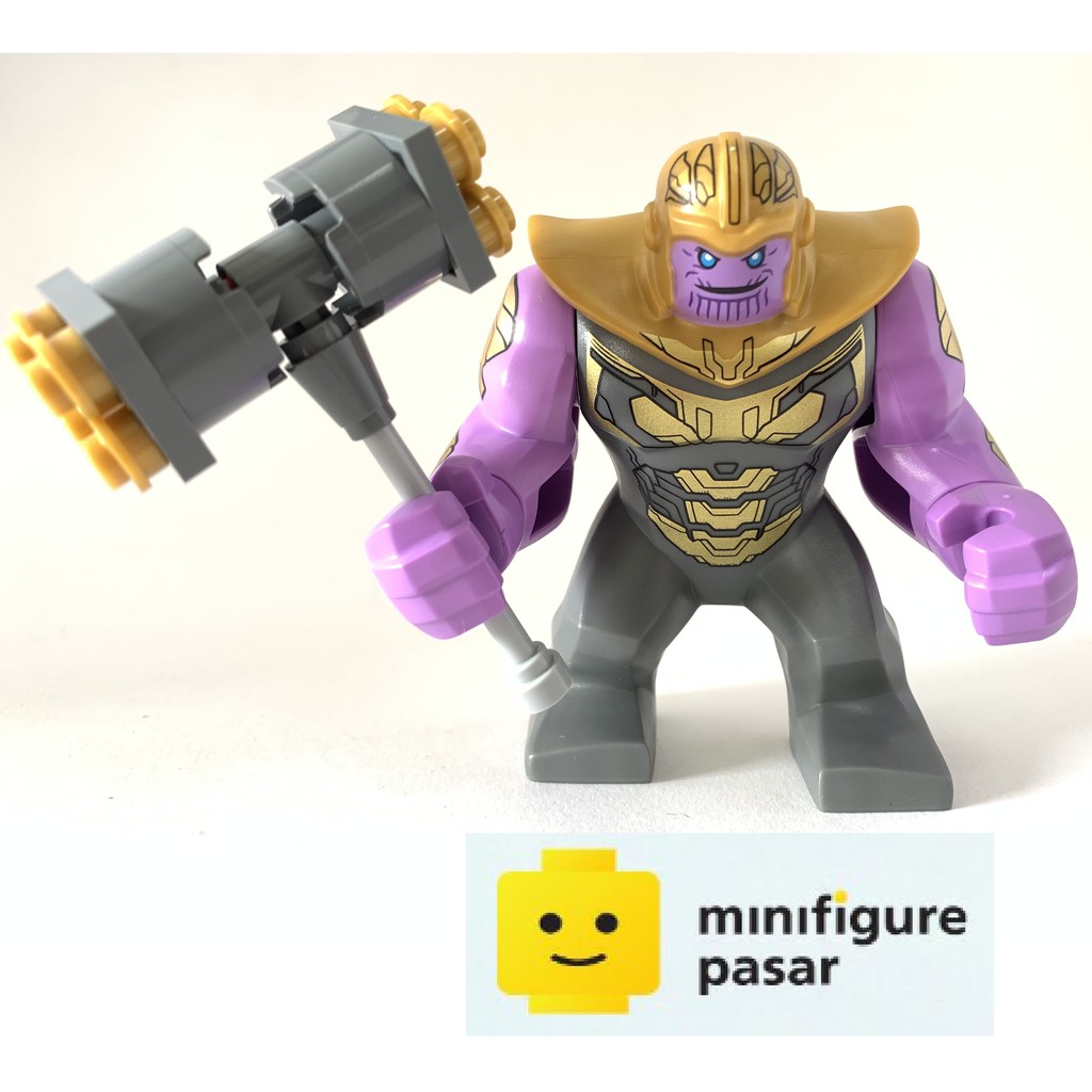 sh576 Lego Marvel Avengers Endgame 76131 - Thanos Minifigure w Gaunlet &  Stones