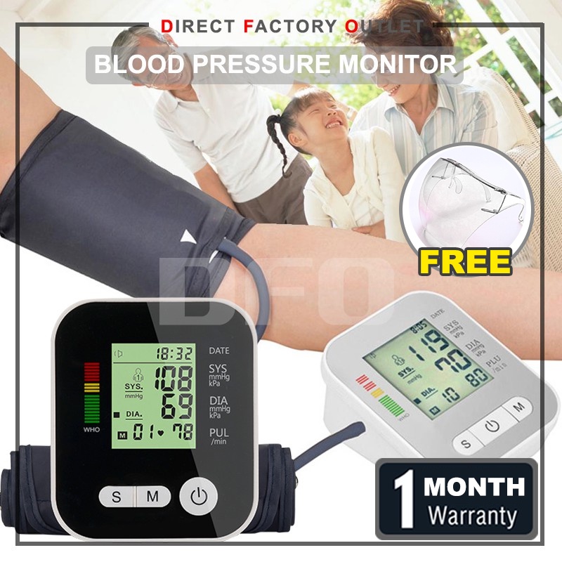 Dfo Electric Blood Pressure Monitor Bp Cuff Machine Home Care Portable 