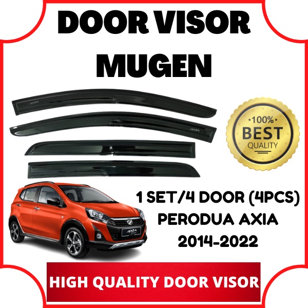 Perodua Axia 2014-2022 Door Visor Air Press Window Mugen Style Acrylic ...