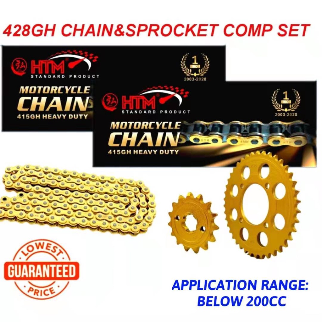 TXR150 132L 428 SPROCKET SET GOLD HTM 428 CHAIN SPROCKET SET Shopee