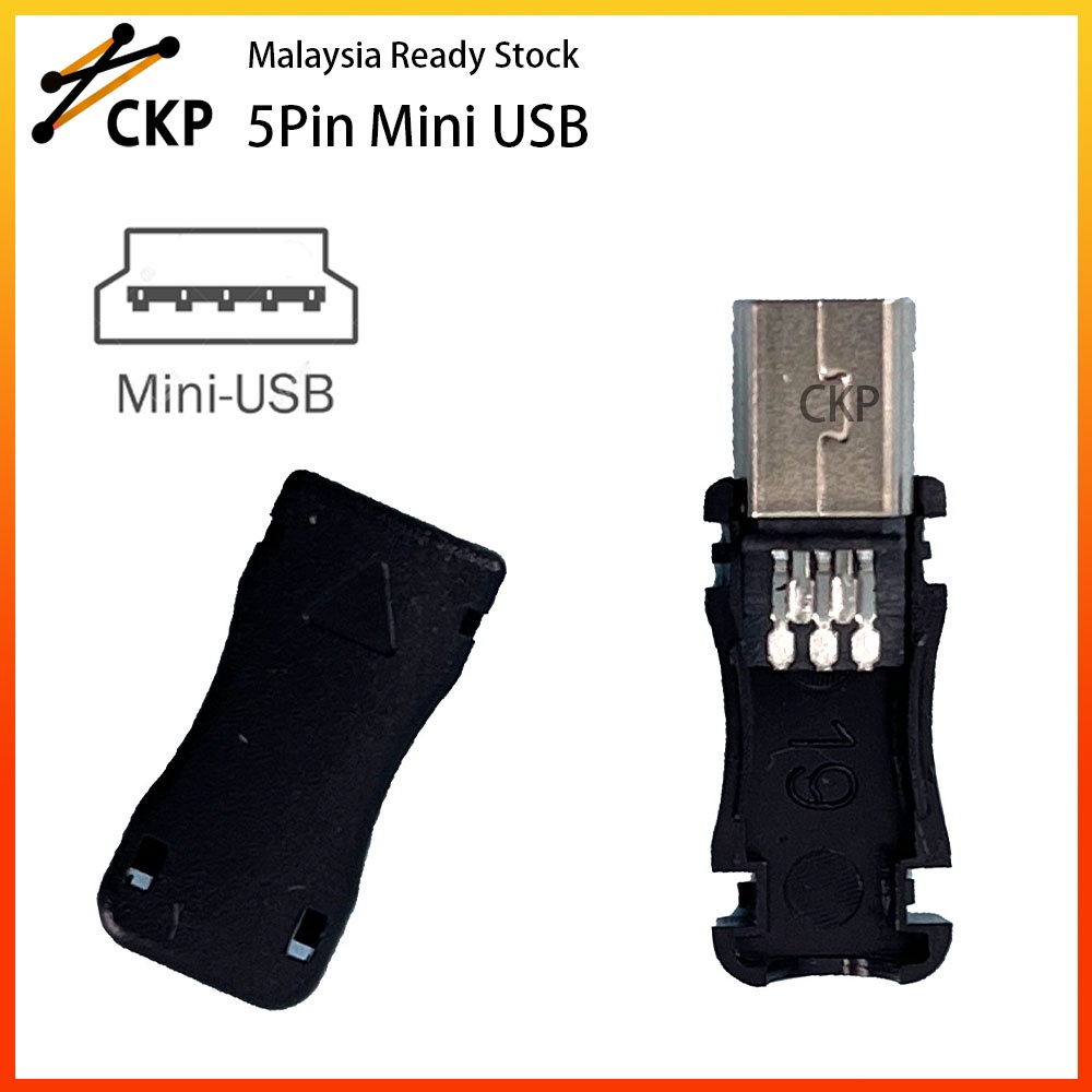 5 Pin Mini USB Male Inline Plug with Cover | Shopee Malaysia