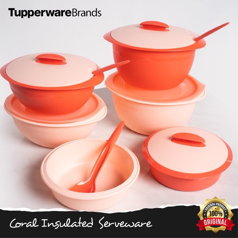 Ready Stock!! Tupperware Insulated Server Coral