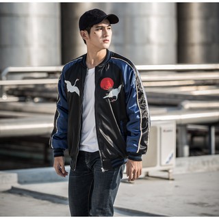 Crane Sukajan Unisex Souvenir Jacket Korean Style Jacket | Shopee Malaysia