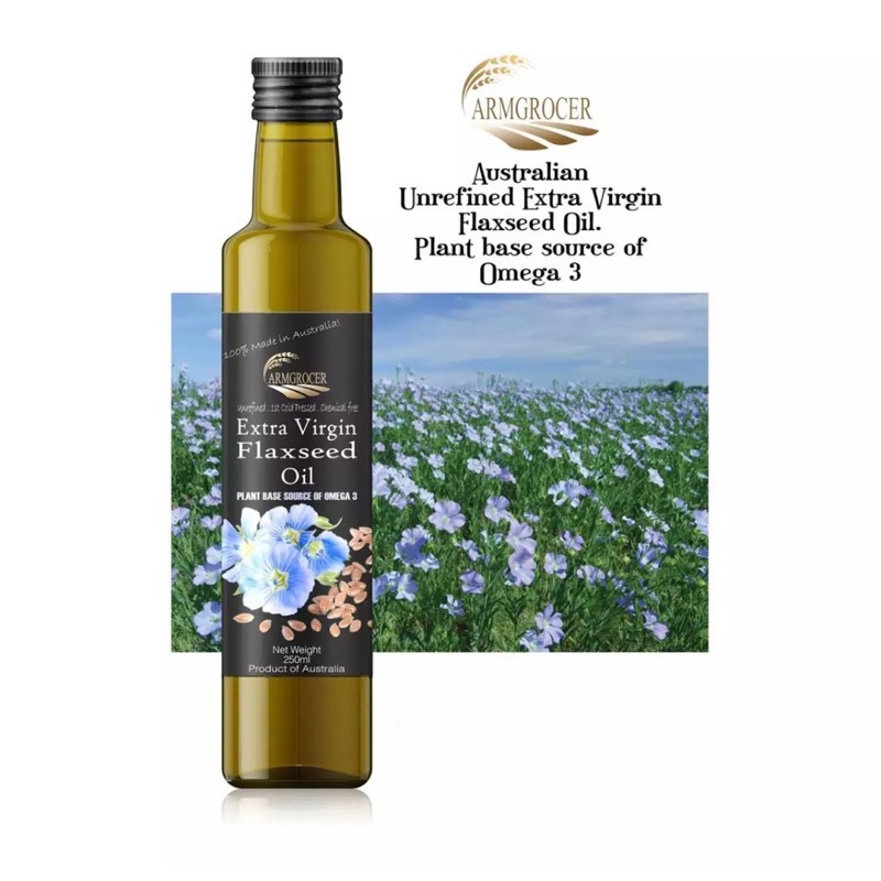 Australian Unrefined Extra Virgin Flaxseed oil 250ml Cold Pressed Flax