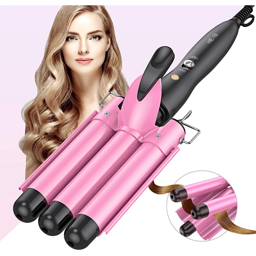 BESTOPE 3 Barrel Curling Iron 1 inch Hair Waver Wand Professional Hair