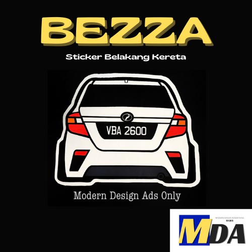 (perodua - Bezza) Sticker Of Car Backside, Sticker Belakang Perodua 