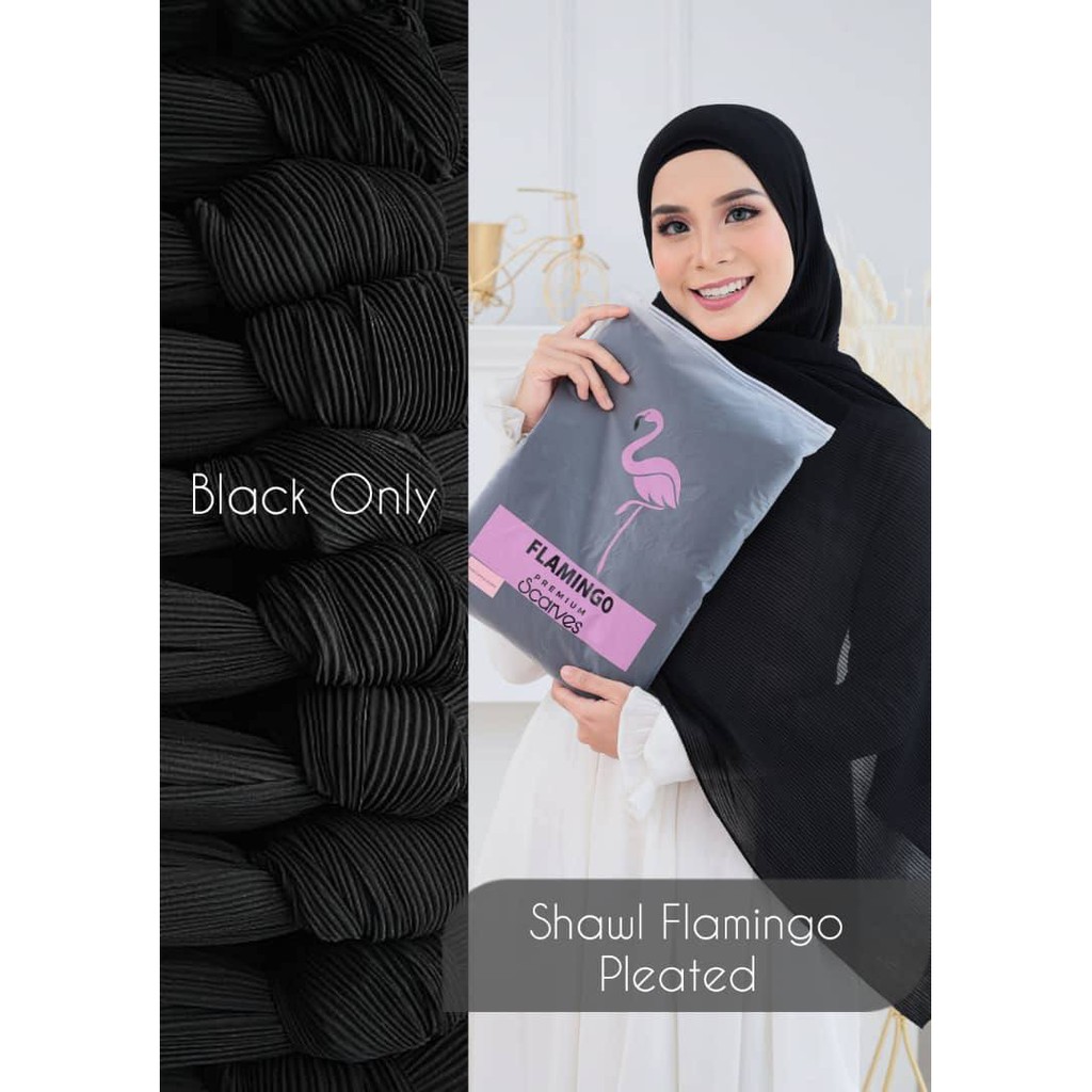 shawl flamingo pleated