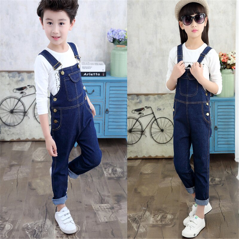 Children s wear Denim Overalls Jumpsuit Autumn Spring Jean Pants Kids Bib Pant Boys Girls Strap Clothes Trousers For Teenager Shopee Malaysia