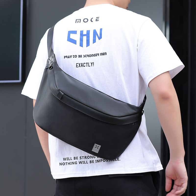 Outdoor Casual Fashion Men Sling Bag PU Leather Shoulder Messenger Bag Beg  Silang Lelaki Perempuan