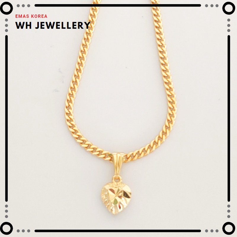 Rantai Leher Perempuan dan Loket Emas Korea Gold Plated Women Necklace ...