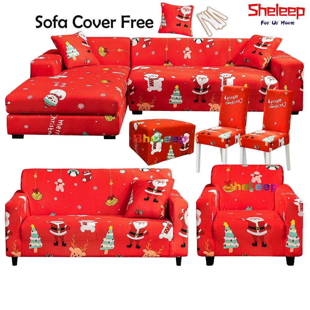 Sheleep Santa Claus Sofa Cover Ottoman Cover Sofa Cover Christmas