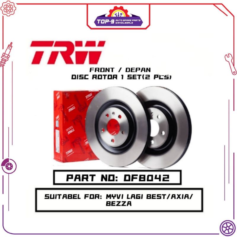DISC ROTOR FRONT TRW FOR MYVI LAGI BEST AXIA | Shopee Malaysia