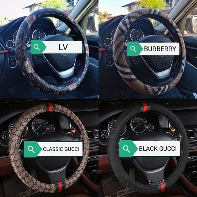 Car steering cover LV BURBERRY GUCCI Perodua Proton Honda Toyota Nissan Kia  Volkswagen Hyundai Bmw Mercedes Audi Peugeot