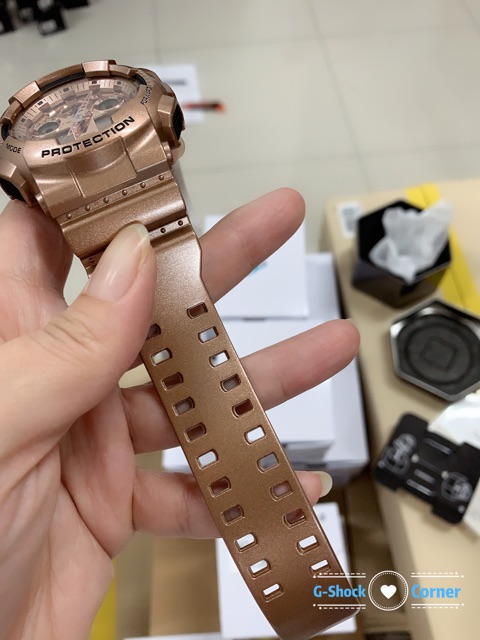 100 ORIGINAL Casio GSHOCK GA 100GD 9 GA 100 Rose Gold Collection Shopee Malaysia