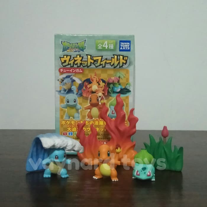 Pokemon Pokemon charmander squirtle bulbasaur 3 With field Complete set ...