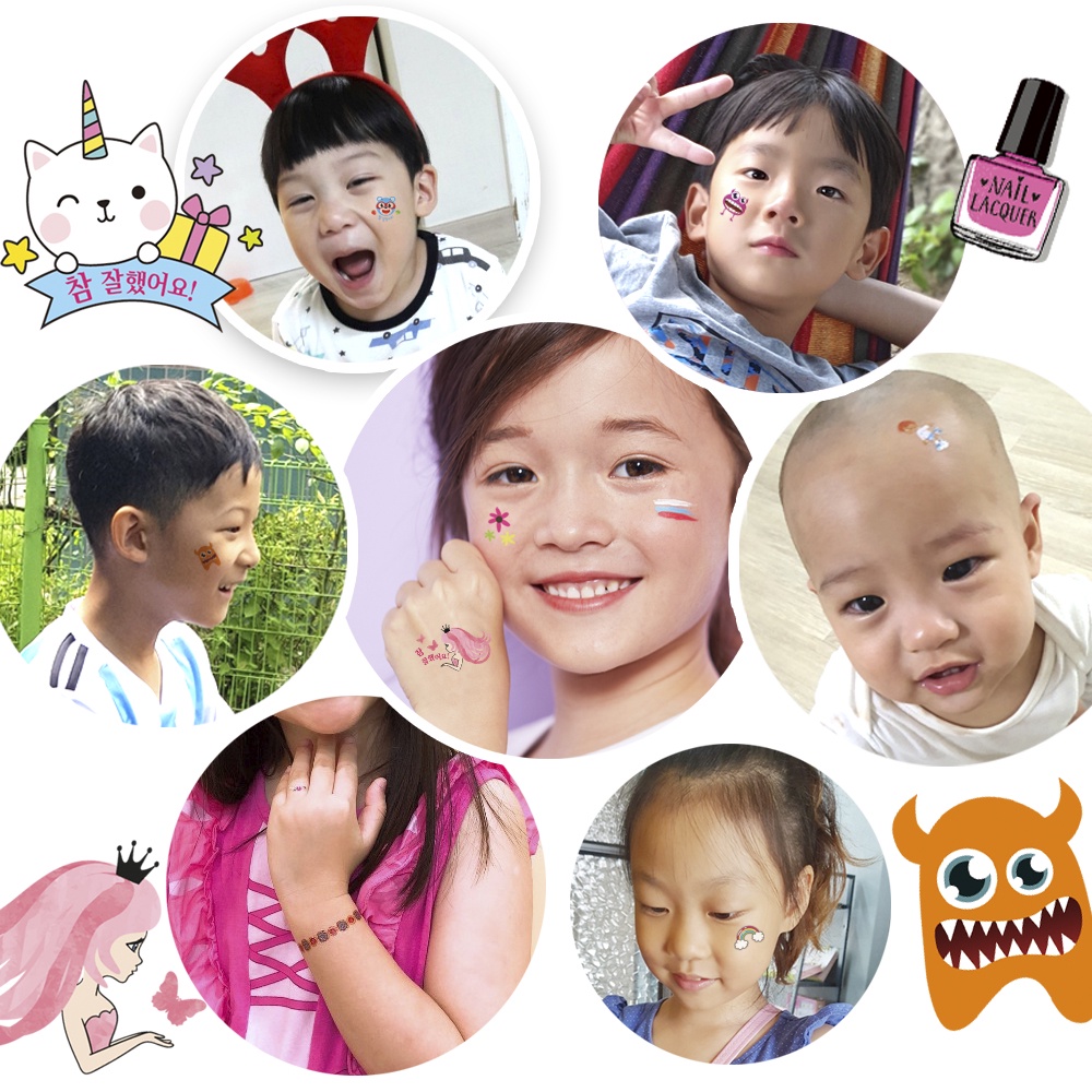 NBBEBE Safe Tattoo Stickers for Kids, Special Reward Stickers for Face ...