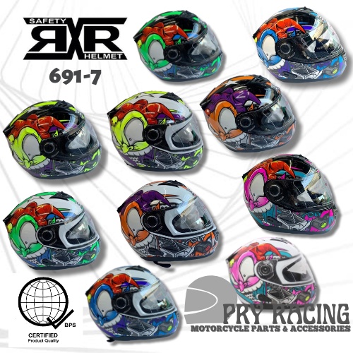 PRY RACING MOTORCYCLE RXR FULL FACE HELMET 691-7 (LARGE ONLY) | Shopee ...