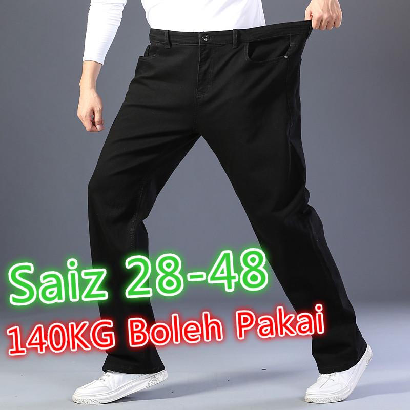 【saiz 28 50】men Plus Size Black Jeans Long Pants Seluar Jeans Saiz