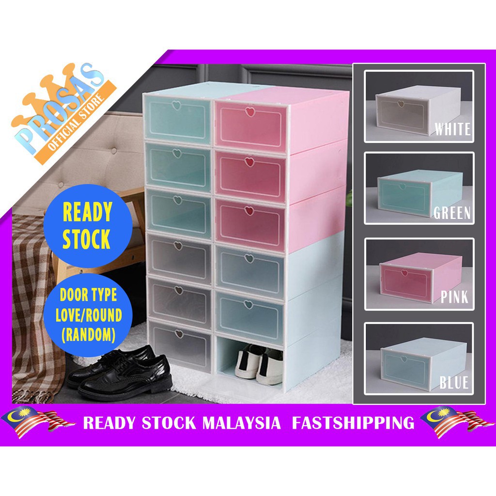 shoe rack/rak kasut/ [Ready Stock] Stackable Rak Kasut Plastik Kotak ...