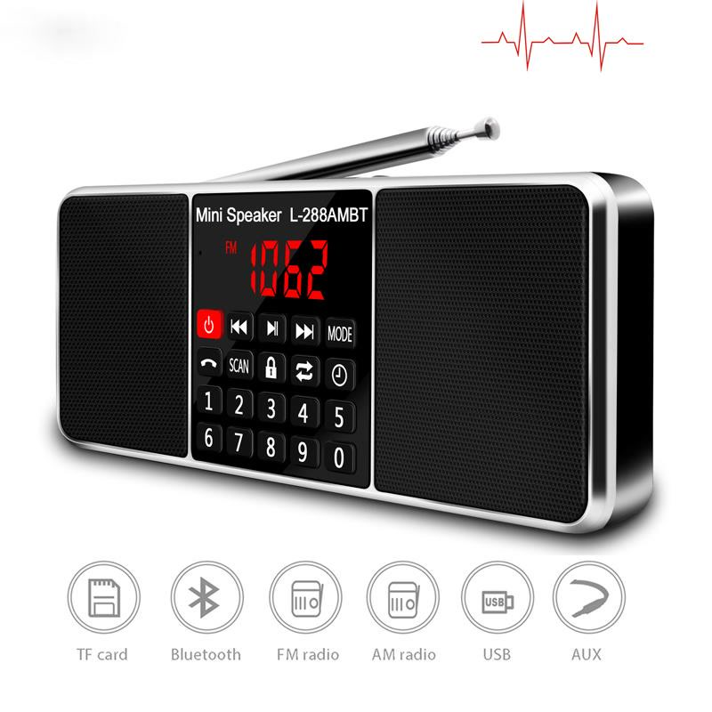 Digital Portable Radio AM FM Bluetooth Speaker Stereo MP3 Player TF/SD ...