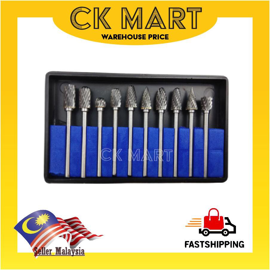 [NEW ARRIVAL] 10pcs 6x3mm Tungsten Carbide Alloy Burr Tool/HRA85 Double Cut Rotary Polish