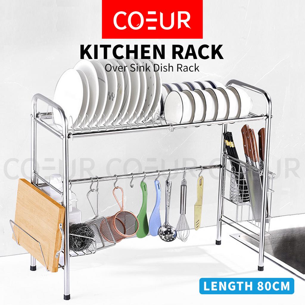 COEUR Dish Rack Over Sink Rak Pinggan 304 Stainless Steel Rak Dapur ...