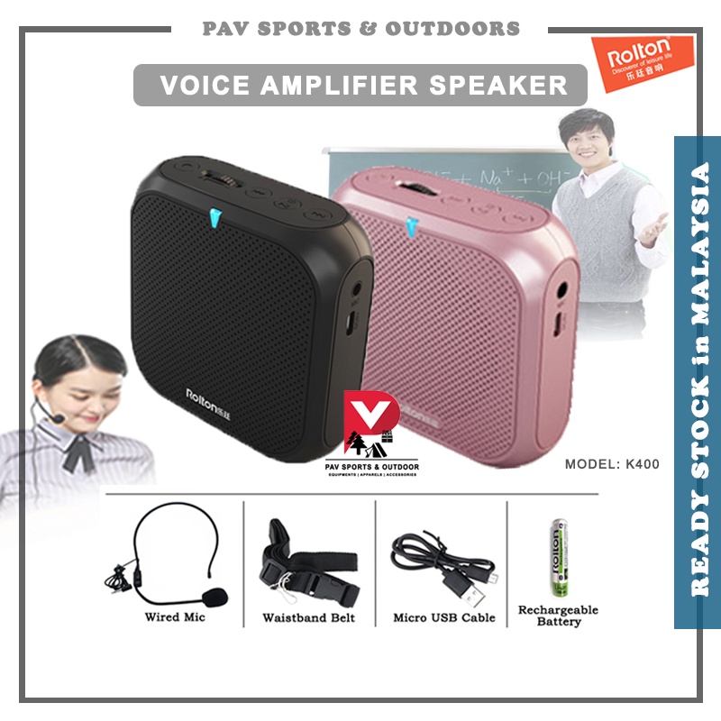 Rolton K400 Mini Light Weight Voice Amplifier with Mic portable Speaker ...
