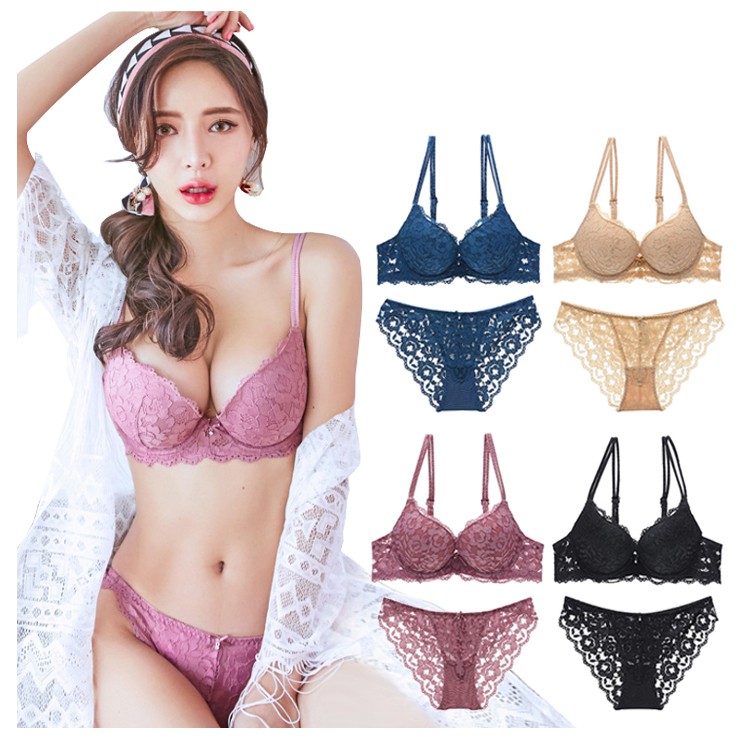 Sexy Underwear Satin Lace Embroidery Bra Sets With Panties New dropshipping  Bra 