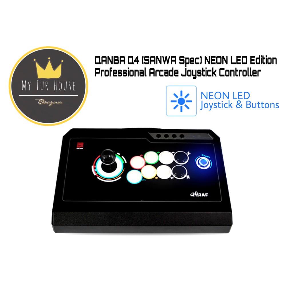 Genuine QANBA Q4 RAF (NEON) SANWA Gaming Arcade Joystick Controller PS3 ...
