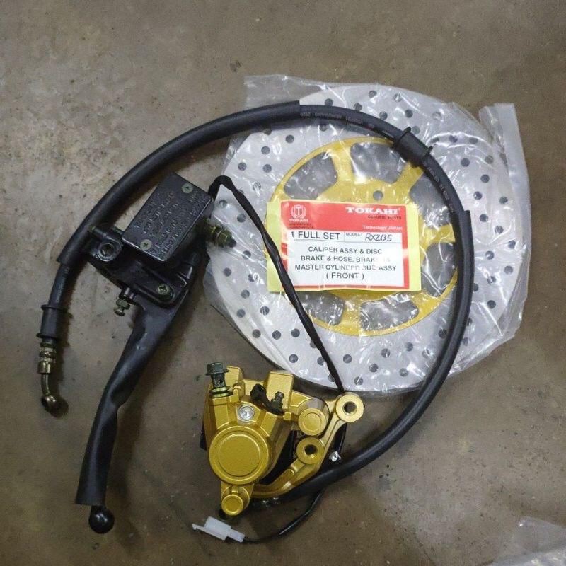 RXZ disc brake depan 4in1 master pump/brake hose/caliper/disc complete ...