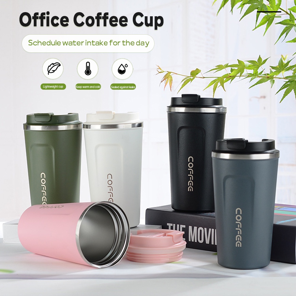 Vaccum Insulated Coffee Travel Mug Tumbler Thermos Cup with 304 Stainless  Steel Thermos Bottles Tumbler Thermal Flask Pink 510ML