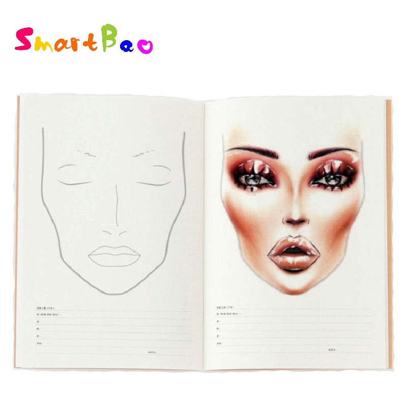 A4 Facechart Paper Makeup Notebook Professional Makeup Artist Practice ...