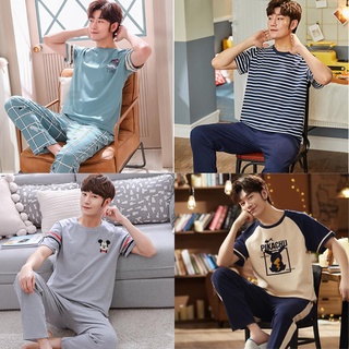 Mens Designer Pajamas for Men Sleepwear Set Pijama Set Long Sleeve Sleep  Tops Trousers Sleep Wear Autumn Men Cotton Pajama Set