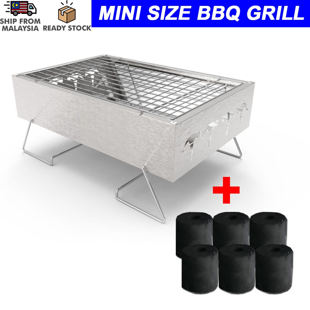 TrioNinja Stainless Steel Mini Grill Folding Barbecue Grill Outdoor ...