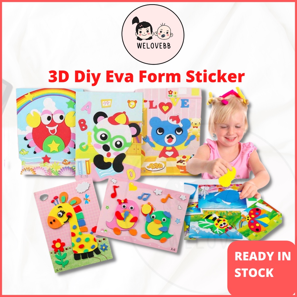 WELOVEBB Diy 3D Eva Foam Sticker Play Art Puzzle Crafts for Kids Early ...