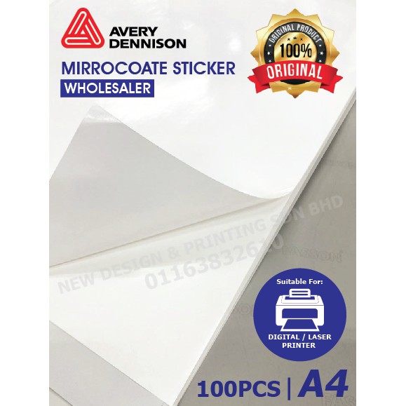 [Ready Stock] Avery Dennison Fasson A4 size Mirrorcoat Sticker ( High ...